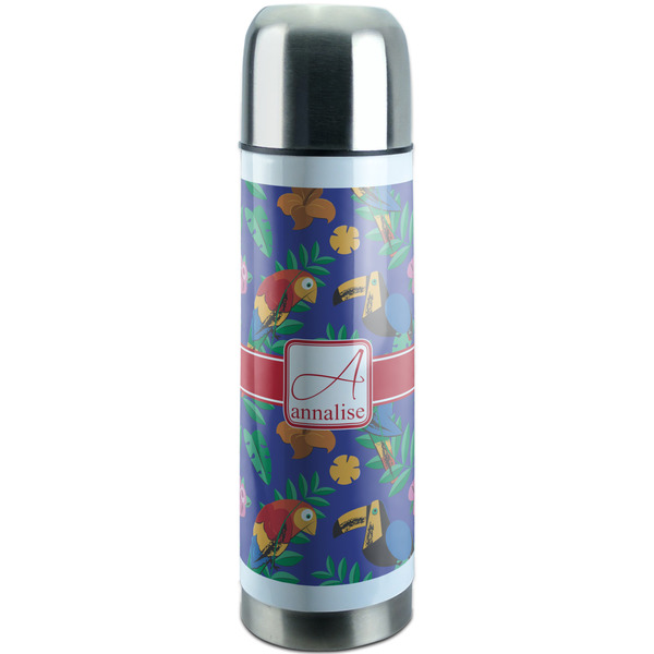 Custom Parrots & Toucans Stainless Steel Thermos (Personalized)