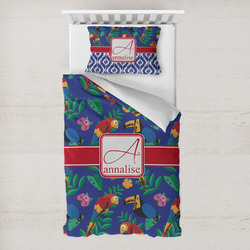 Parrots & Toucans Toddler Bedding w/ Name and Initial