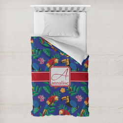 Parrots & Toucans Toddler Duvet Cover w/ Name and Initial