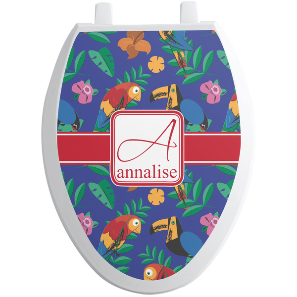 Parrots & Toucans Toilet Seat Decal (Personalized)