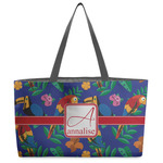 Parrots & Toucans Beach Totes Bag - w/ Black Handles (Personalized)