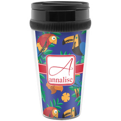 Parrots & Toucans Acrylic Travel Mug without Handle (Personalized)