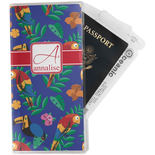 Custom Parrots & Toucans Travel Document Holder