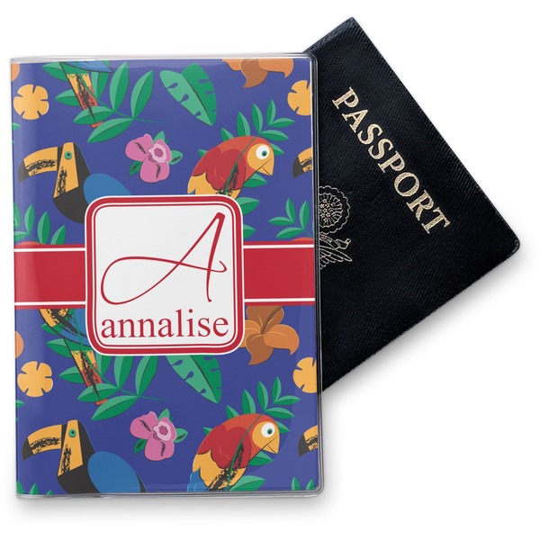 Custom Parrots & Toucans Vinyl Passport Holder (Personalized)