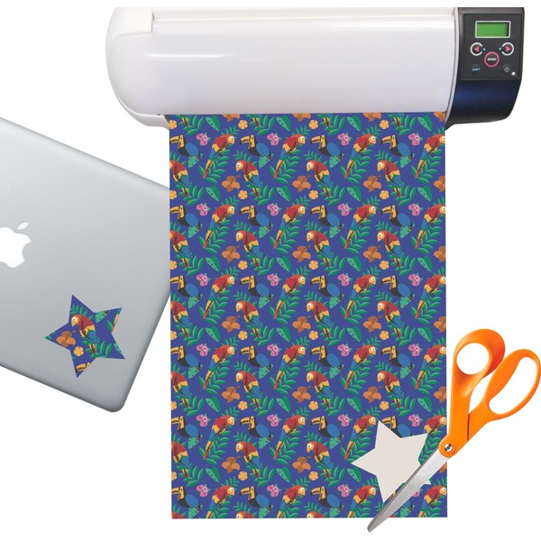 Custom Parrots & Toucans Sticker Vinyl Sheet (Permanent)