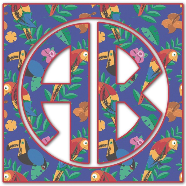 Custom Parrots & Toucans Monogram Decal - Small (Personalized)