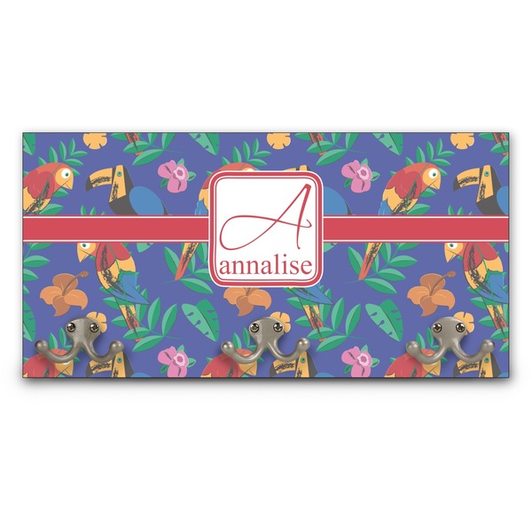 Custom Parrots & Toucans Wall Mounted Coat Rack (Personalized)
