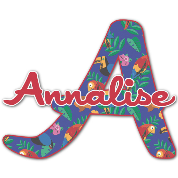Custom Parrots & Toucans Name & Initial Decal - Custom Sized (Personalized)