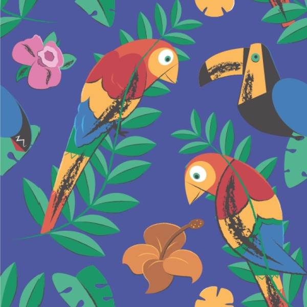Custom Parrots & Toucans Wallpaper & Surface Covering (Water Activated 24"x 24" Sample)