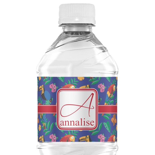 Custom Parrots & Toucans Water Bottle Labels - Custom Sized (Personalized)