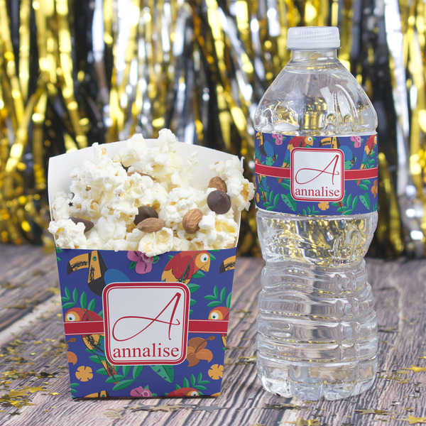 Parrots & Toucans Water Bottle Label - w/ Favor Box