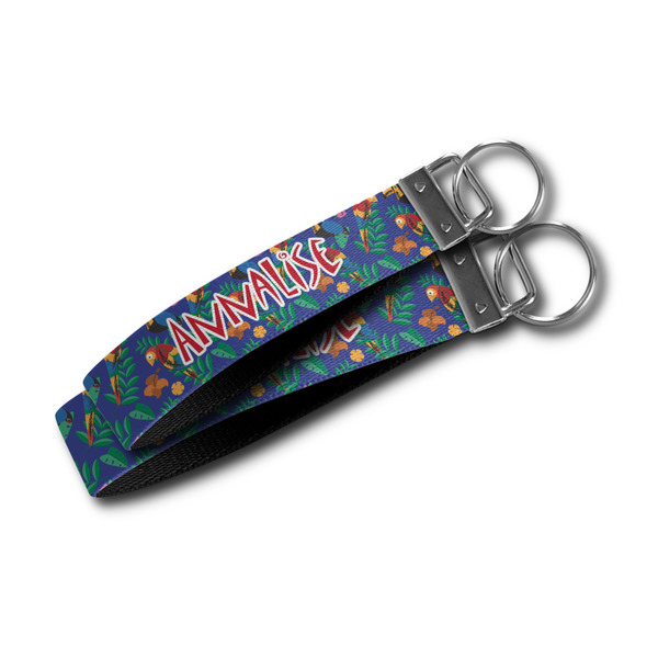 Parrots & Toucans Webbing Keychain FOBs - Size Comparison