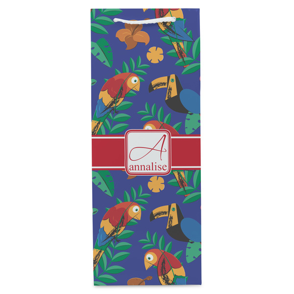 Parrots & Toucans Wine Gift Bag - Matte - Front