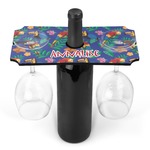 Parrots & Toucans Wine Bottle & Glass Holder (Personalized)