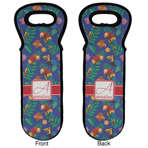 Parrots & Toucans Wine Tote Front & Back