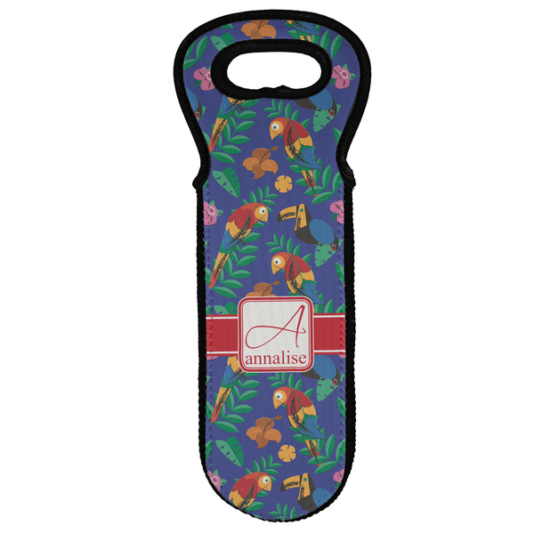 Custom Parrots & Toucans Wine Tote Bag (Personalized)