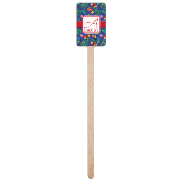 Parrots & Toucans Wooden 6.25" Stir Stick - Rectangular - Single Stick