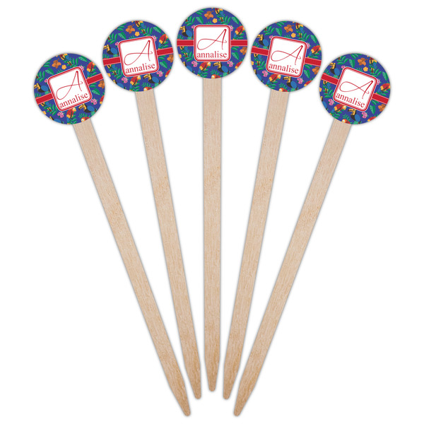 Parrots & Toucans Wooden 6" Food Pick - Round - Fan View