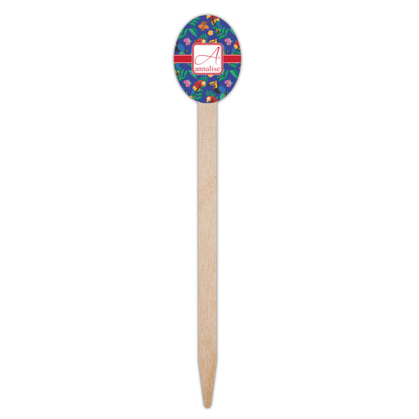 Parrots & Toucans Wooden Food Pick - Oval - Single Pick