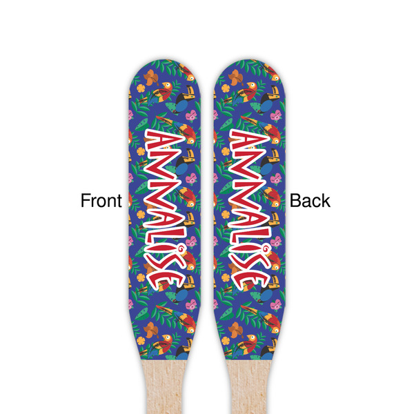 Parrots & Toucans Wooden Food Pick - Paddle - Double Sided - Front & Back