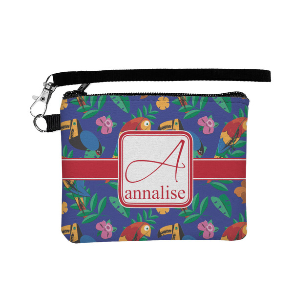 Custom Parrots & Toucans Wristlet ID Case w/ Name and Initial