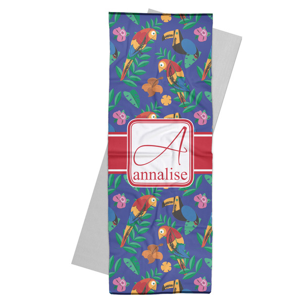 Custom Parrots & Toucans Yoga Mat Towel (Personalized)