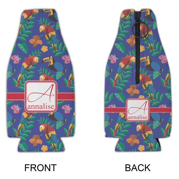 Parrots & Toucans Zipper Bottle Cooler - APPROVAL