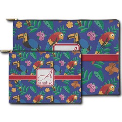 Parrots & Toucans Zipper Pouch (Personalized)