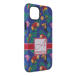 Parrots & Toucans iPhone Case - Rubber Lined - iPhone 14 Pro Max (Personalized)