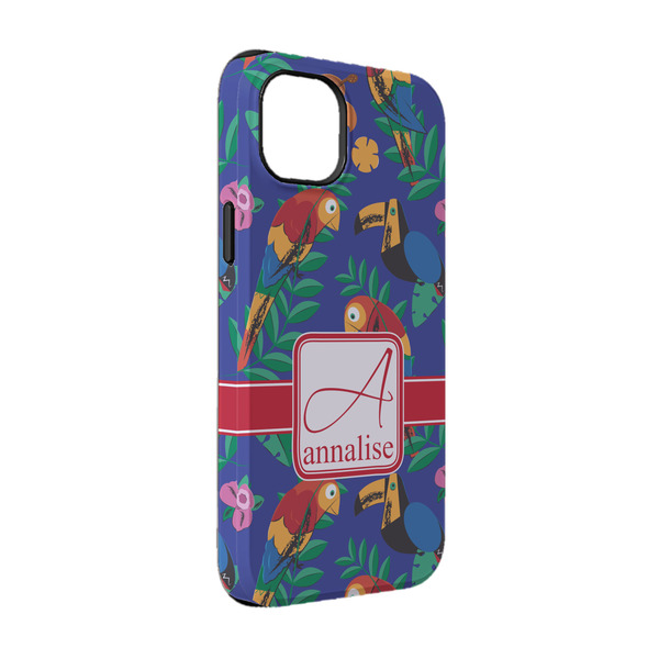 Custom Parrots & Toucans iPhone Case - Rubber Lined - iPhone 14 Pro (Personalized)