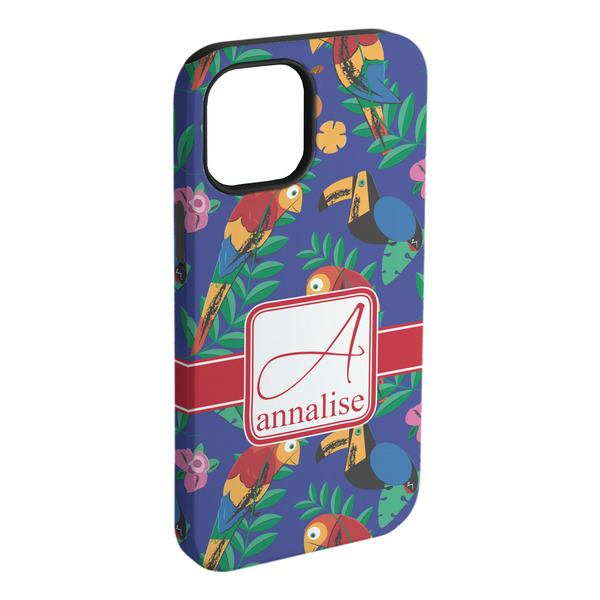 Custom Parrots & Toucans iPhone Case - Rubber Lined - iPhone 15 Pro Max (Personalized)