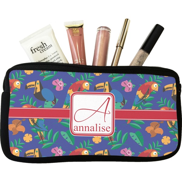Custom Parrots & Toucans Makeup / Cosmetic Bag - Small (Personalized)