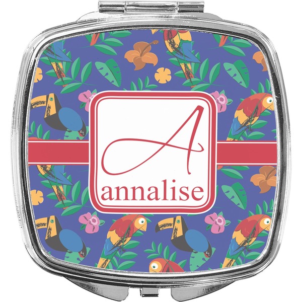 Custom Parrots & Toucans Compact Makeup Mirror (Personalized)