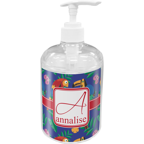 Custom Parrots & Toucans Acrylic Soap & Lotion Bottle (Personalized)