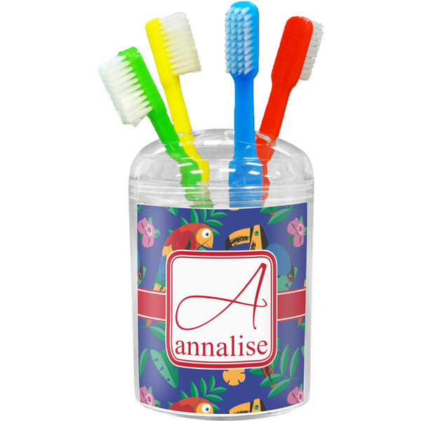 Custom Parrots & Toucans Toothbrush Holder (Personalized)