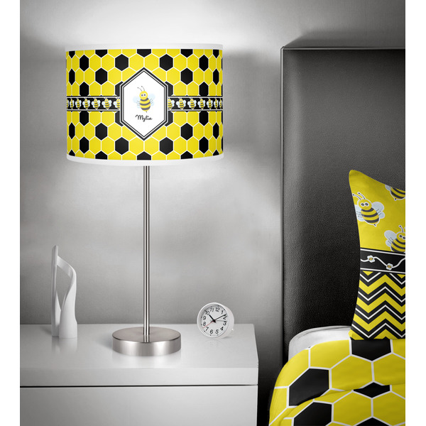 Honeycomb 13 inch drum lamp shade - in room