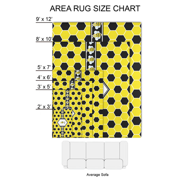Honeycomb 2'x3' Indoor Area Rugs - Size Chart