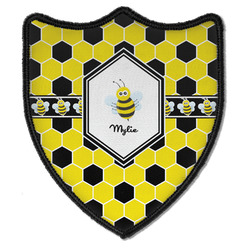 Honeycomb Iron On Shield Patch B w/ Name or Text