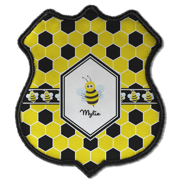 Custom Honeycomb Iron On Shield Patch C w/ Name or Text