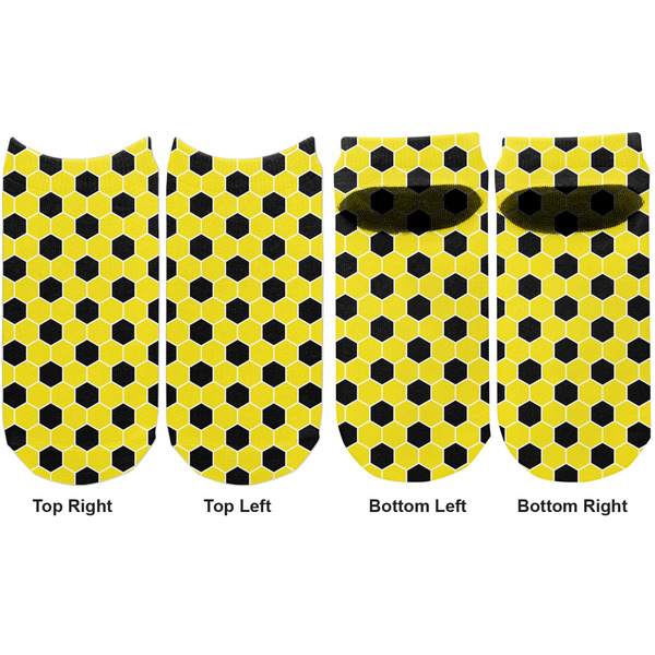 Honeycomb Adult Ankle Socks - Double Pair - Front and Back - Apvl