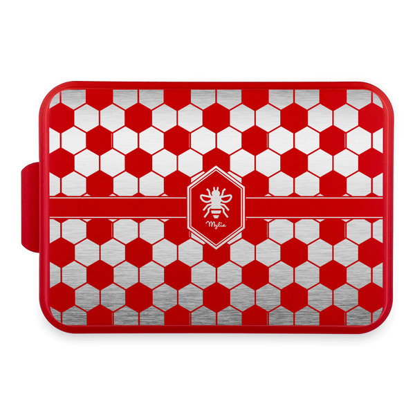 Custom Honeycomb Aluminum Baking Pan with Red Lid (Personalized)