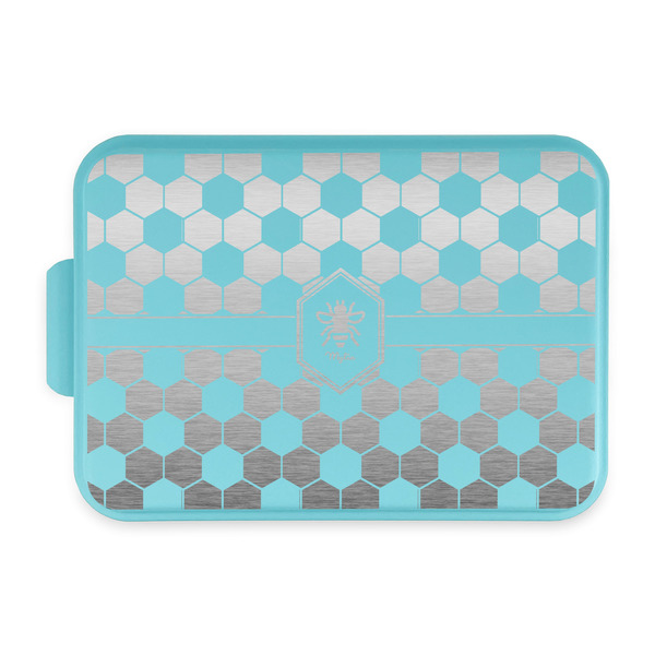 Custom Honeycomb Aluminum Baking Pan with Teal Lid (Personalized)