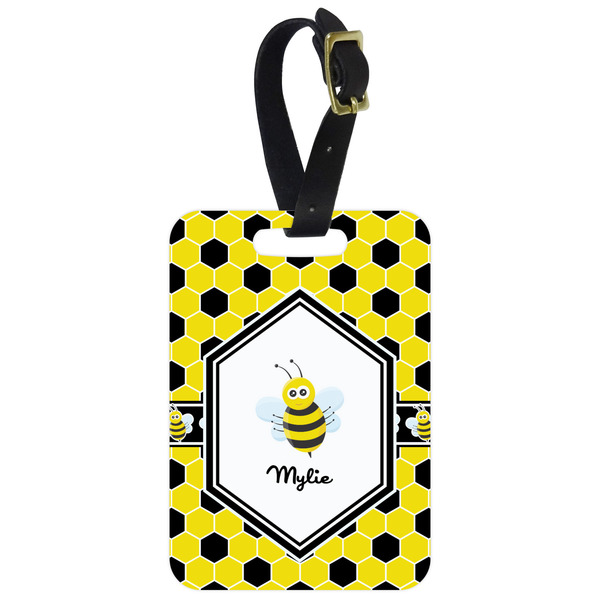 Custom Honeycomb Metal Luggage Tag w/ Name or Text