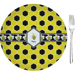 Honeycomb 8" Glass Appetizer / Dessert Plates - Single or Set (Personalized)