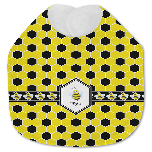 Custom Honeycomb Jersey Knit Baby Bib w/ Name or Text