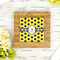 Honeycomb Bamboo Trivet with 6" Tile - LIFESTYLE