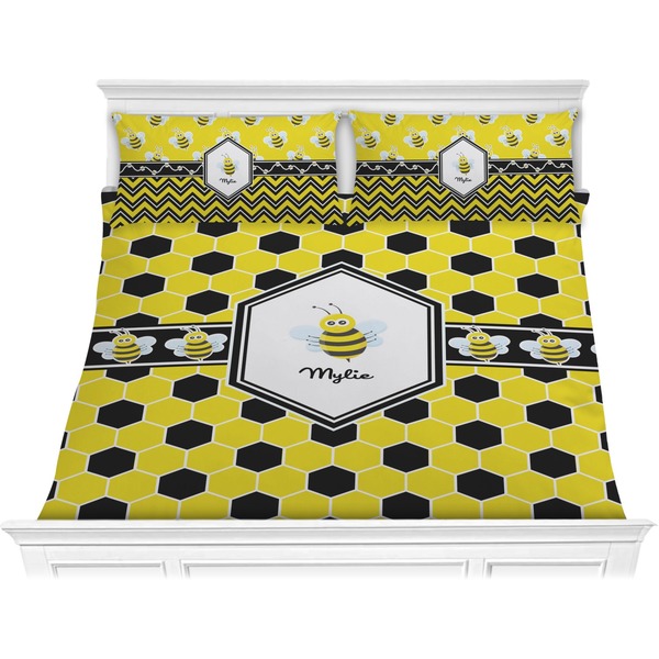 Custom Honeycomb Comforter Set - King (Personalized)