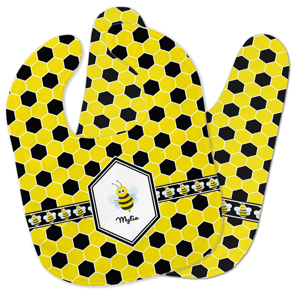 Custom Honeycomb Baby Bib w/ Name or Text