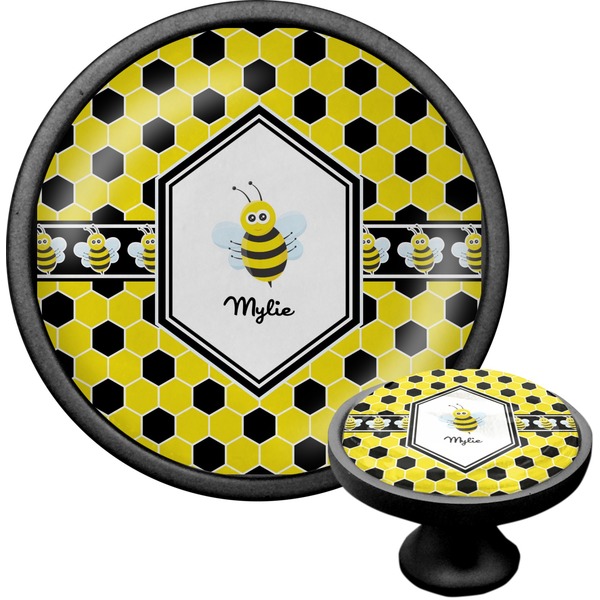 Custom Honeycomb Cabinet Knob (Black) (Personalized)