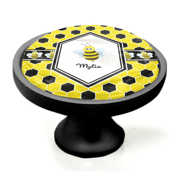 Honeycomb Black Custom Cabinet Knob (Side)